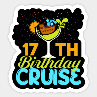 Funny 17th Birthday Cruise Sticker